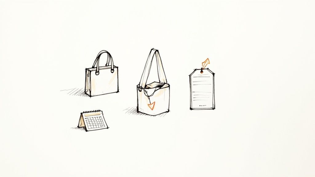 Woman looking through a rack of clothes at a consignment store.