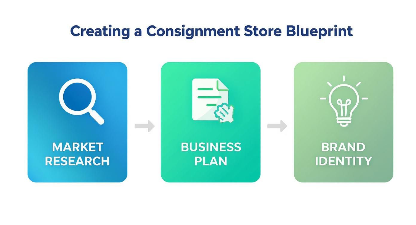 Infographic about how to open consignment store
