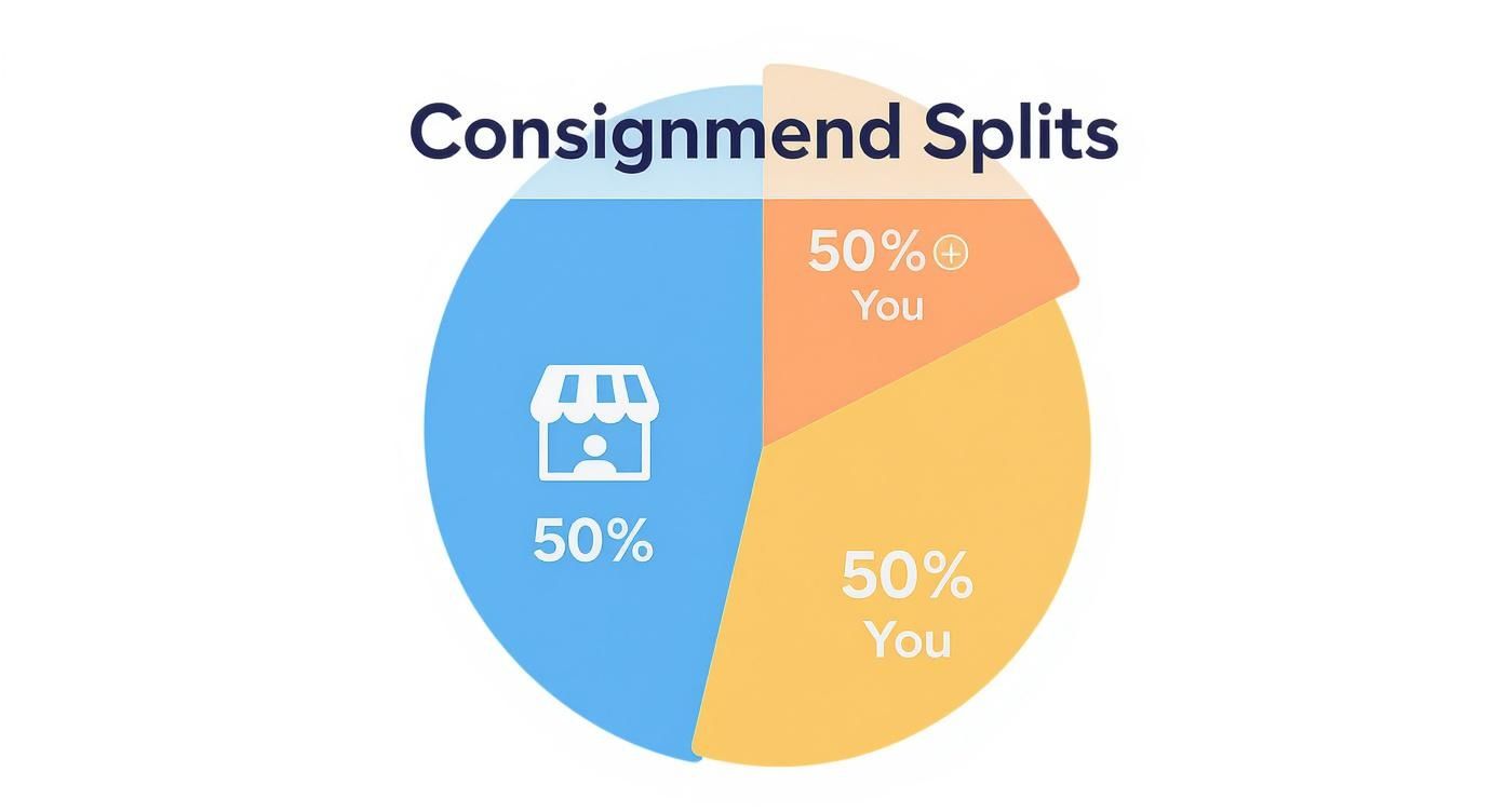 Infographic about what percentage do consignment shops take