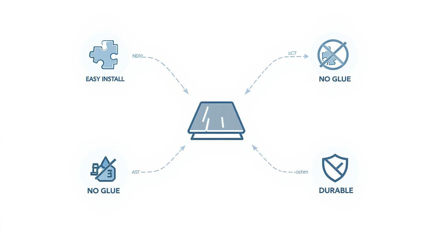 Infographic about what is click lock vinyl flooring