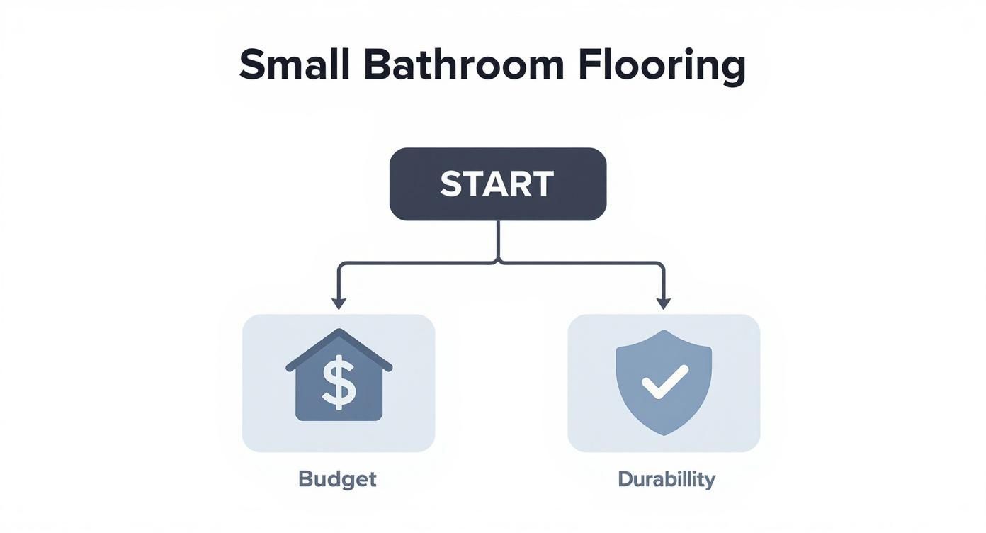 Infographic about flooring for small bathrooms