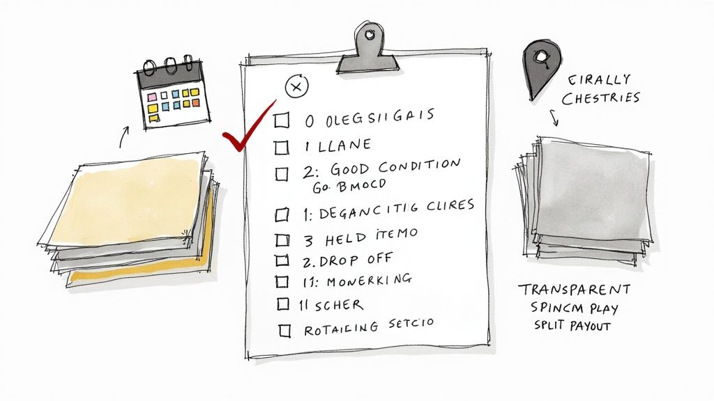 Stylish men's designer consignment clothes on display in a Roswell store.