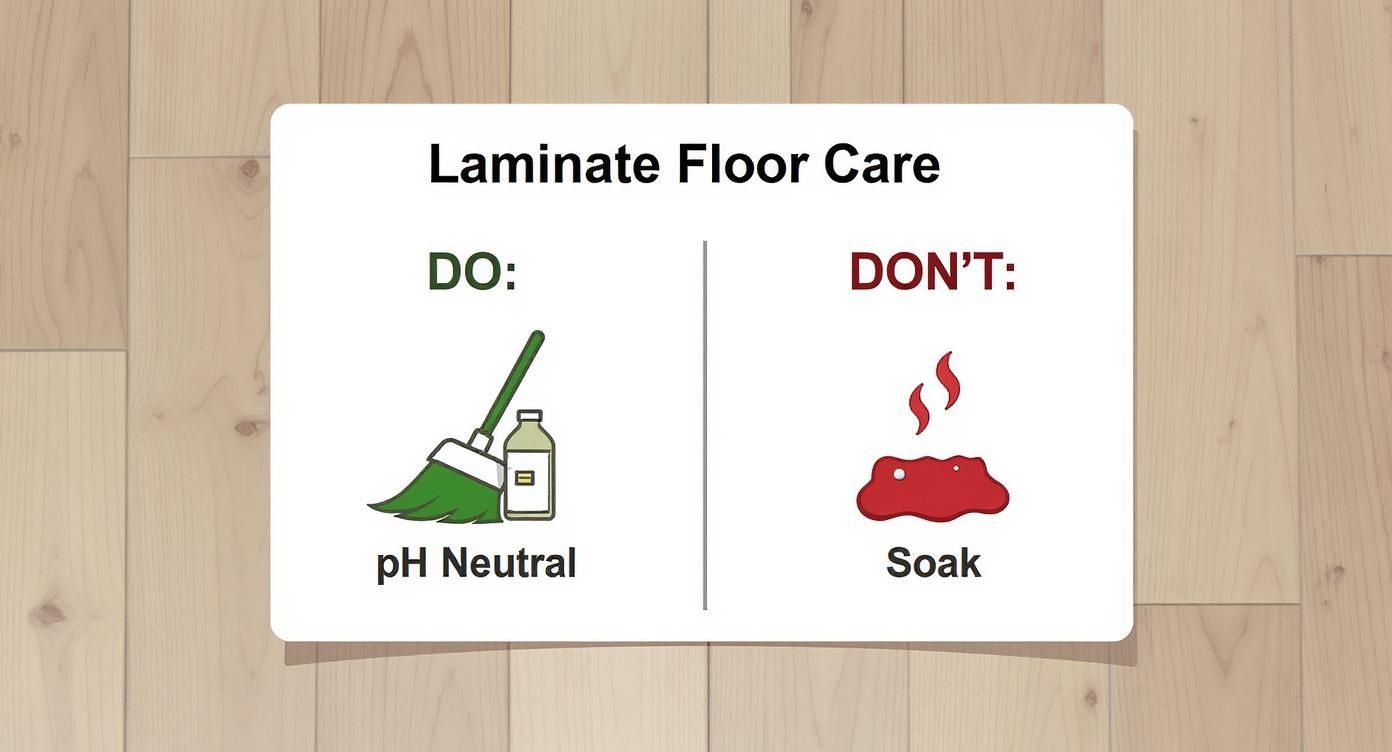 Infographic about best way clean laminate wood floors