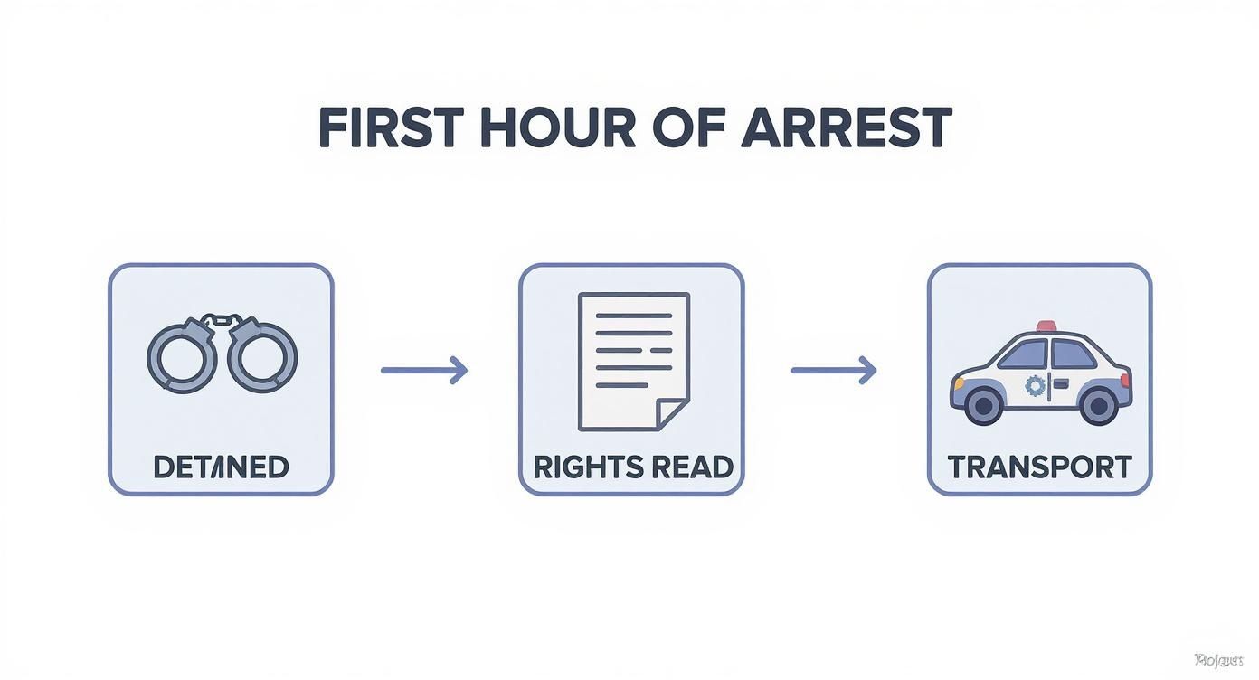 Infographic about what happens when you get arrested