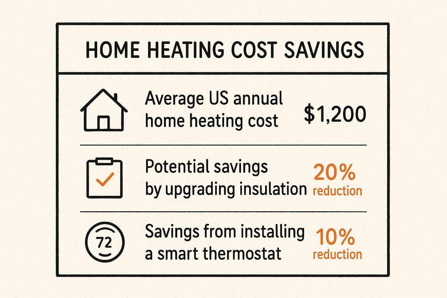 Infographic about how to reduce heating costs