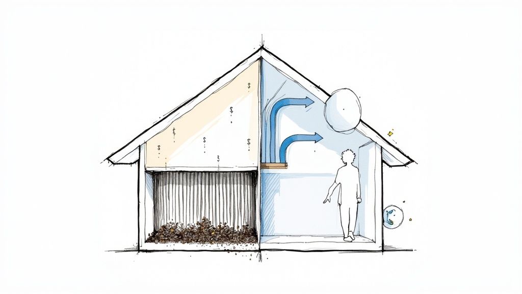 A clean HVAC air filter being held up, showing its pristine condition and importance for air quality.