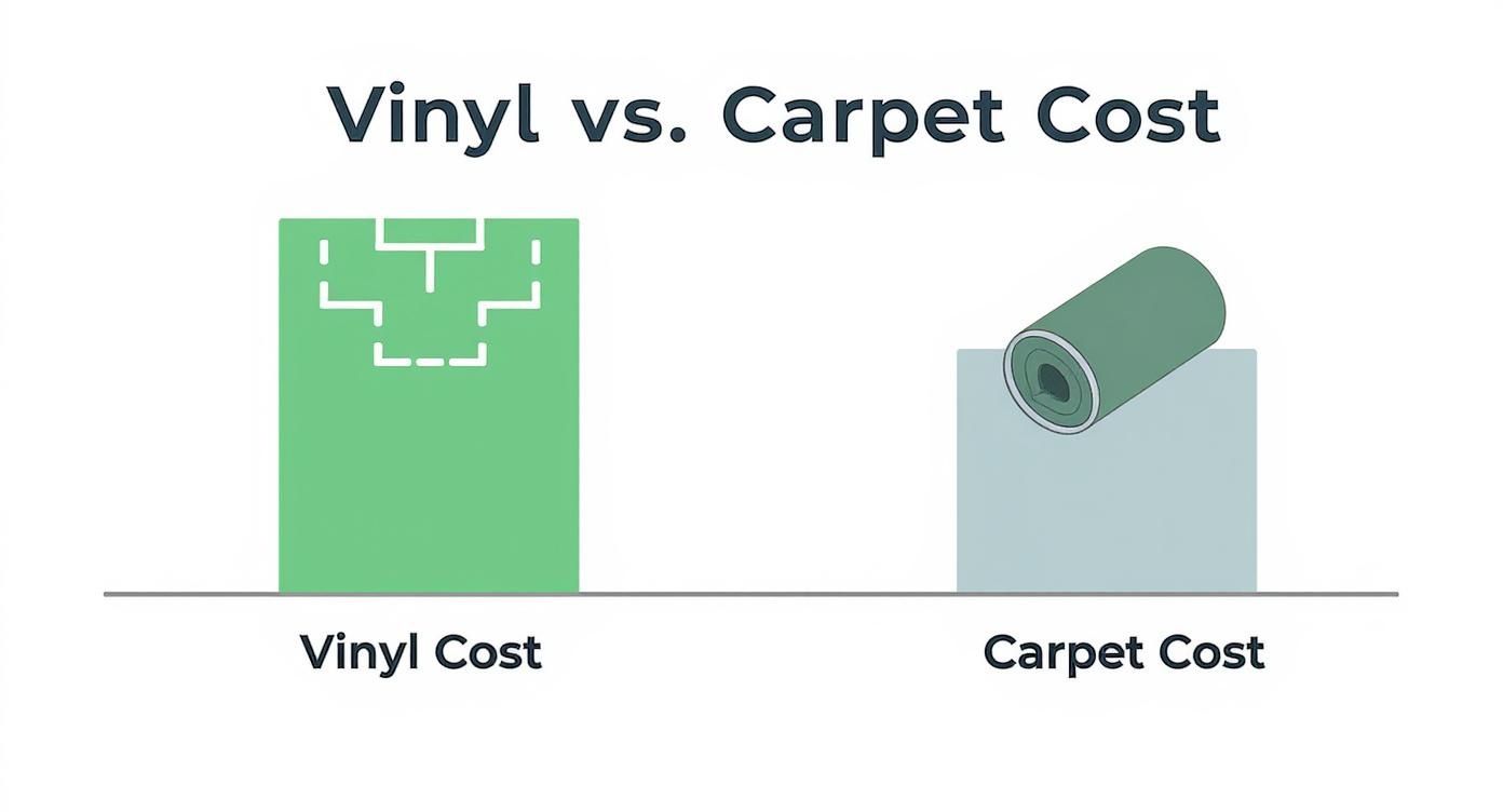 Infographic about is vinyl flooring cheaper than carpet