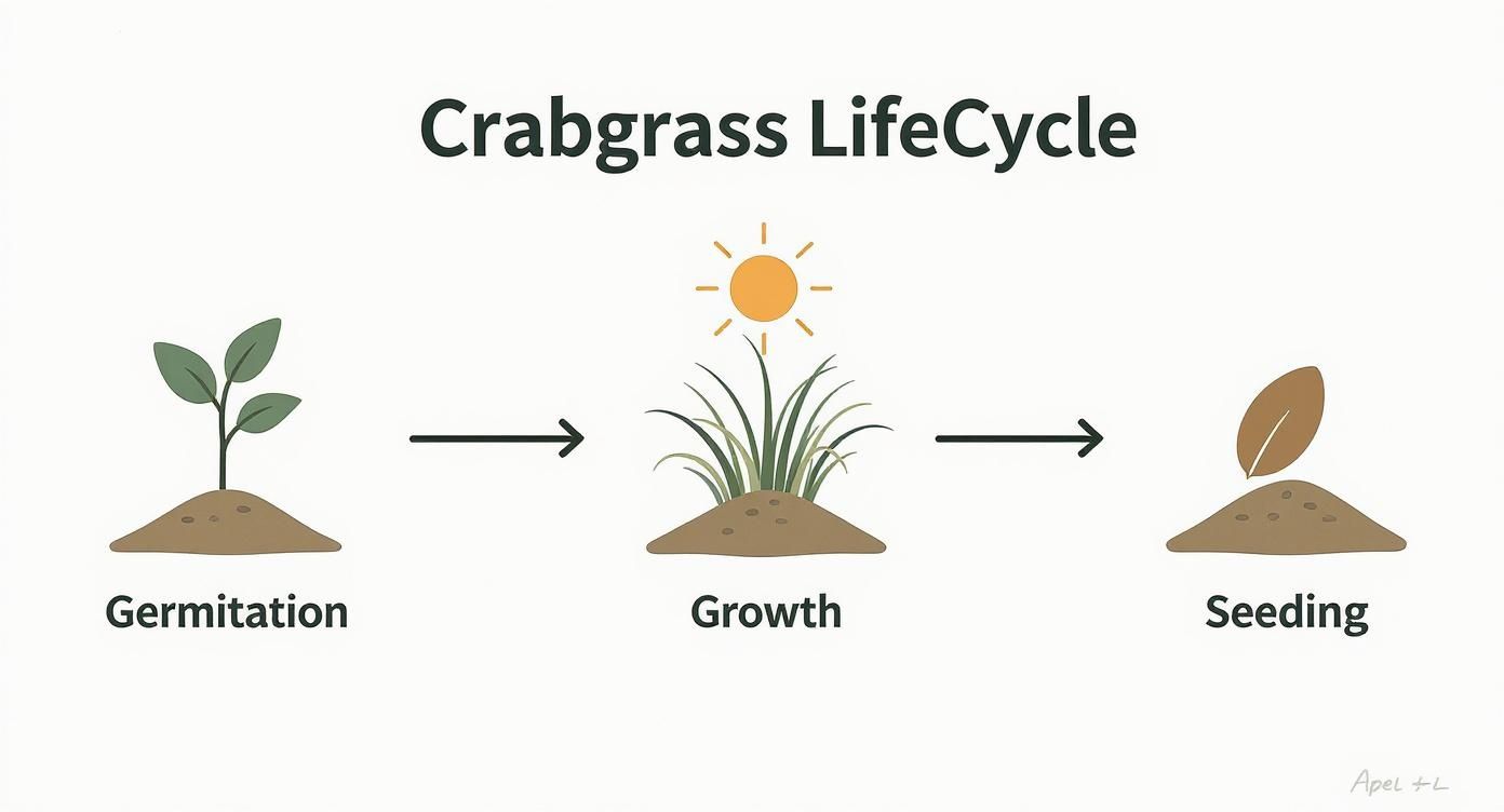 Infographic about natural crabgrass killer