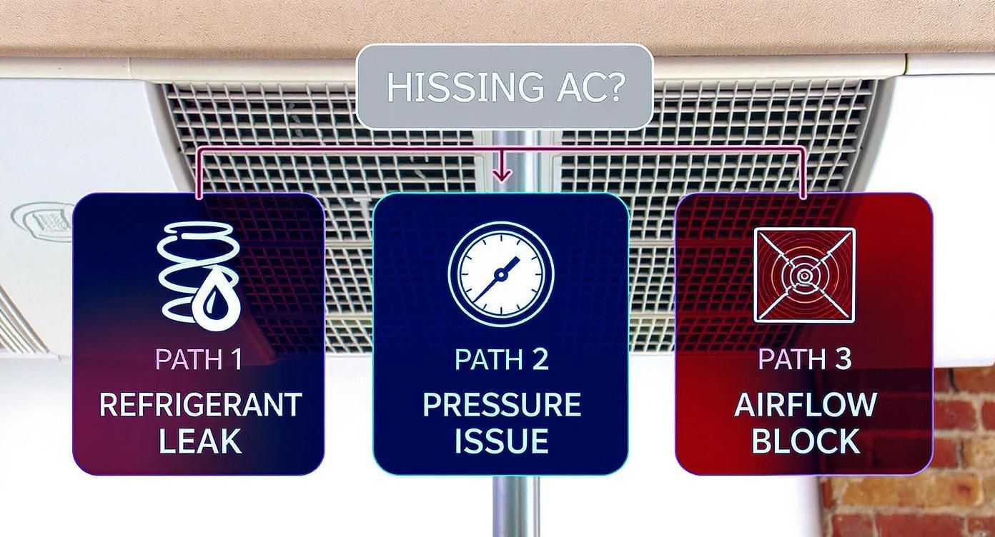 Infographic about hissing sound from ac