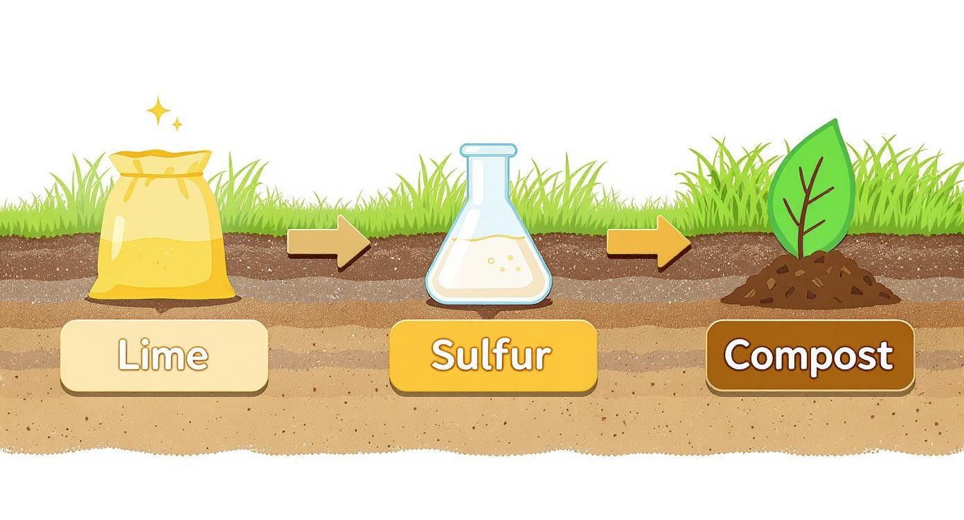 Infographic about soil ph for grass