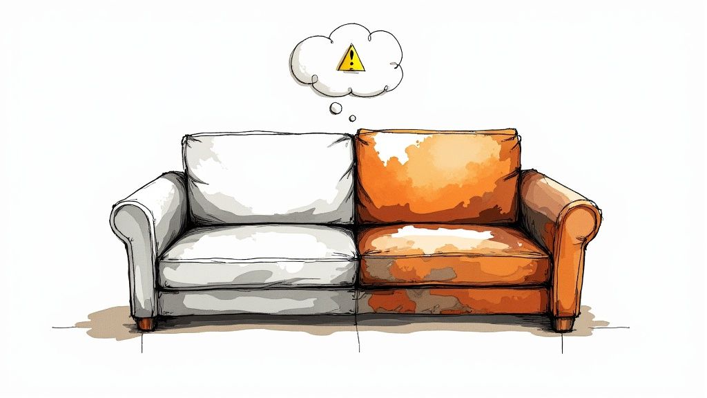 Close-up of a person's hands dyeing a piece of fabric in a blue dye bath.