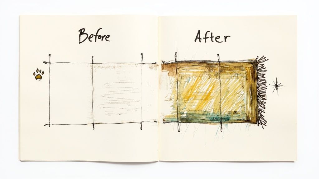 Rug stain removal example