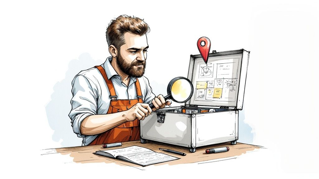 A professional HVAC technician inspecting an outdoor air conditioning unit.