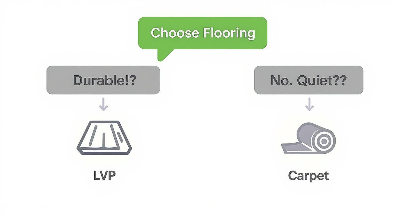 Infographic about best flooring for home office