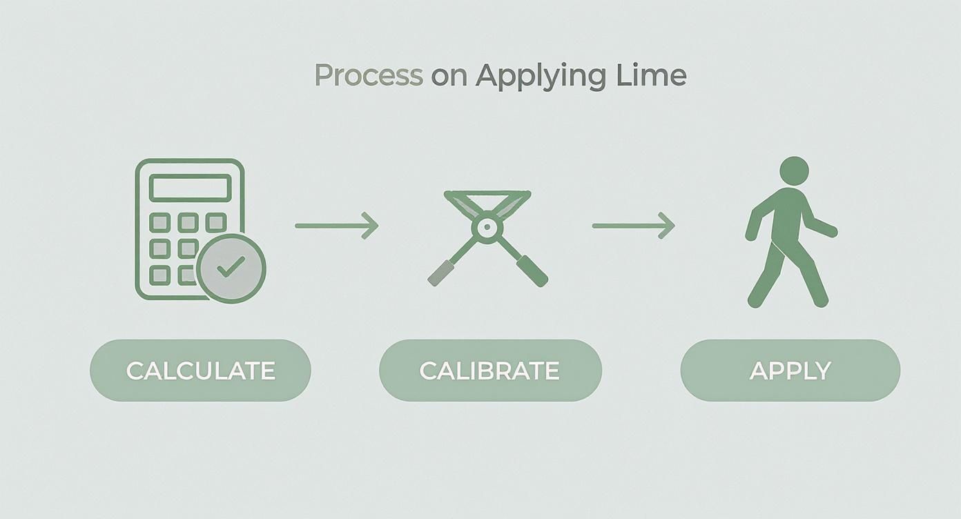 Infographic about how to apply lime to lawn