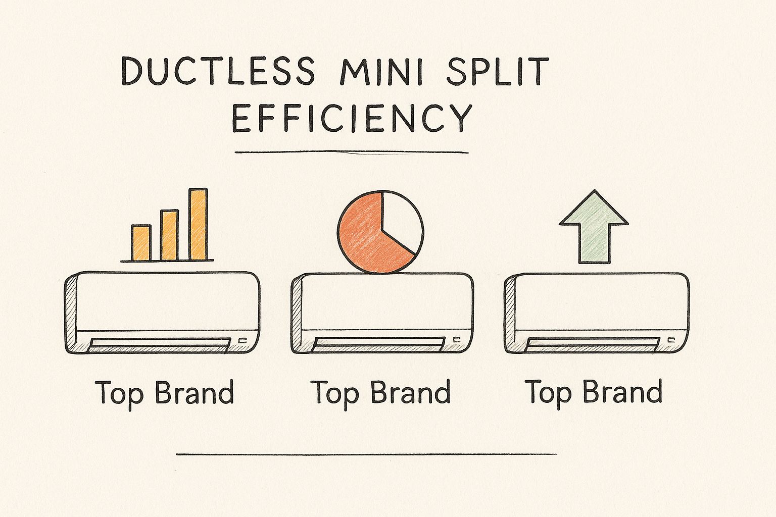 Infographic about best ductless mini split systems