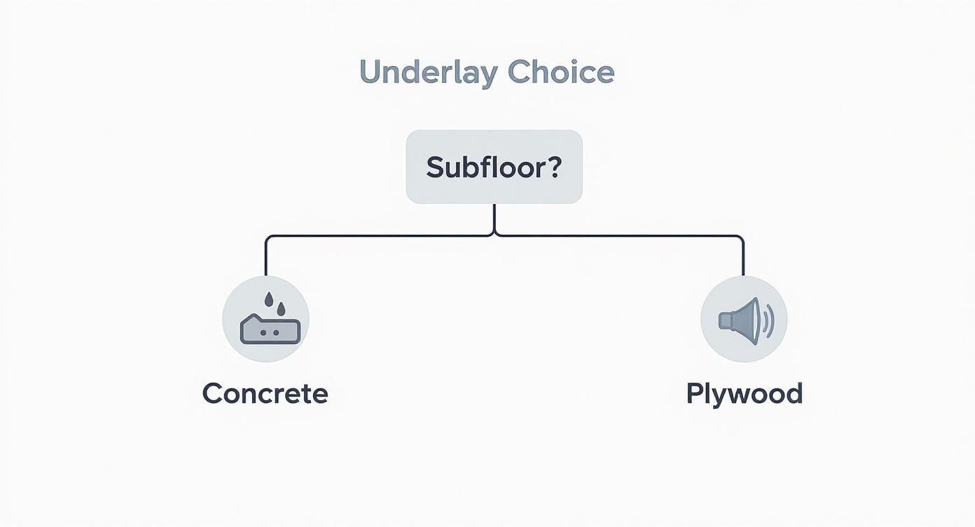 Infographic about best underlay for wood flooring