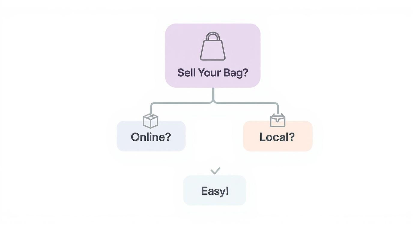 Infographic about where to sell my designer bag