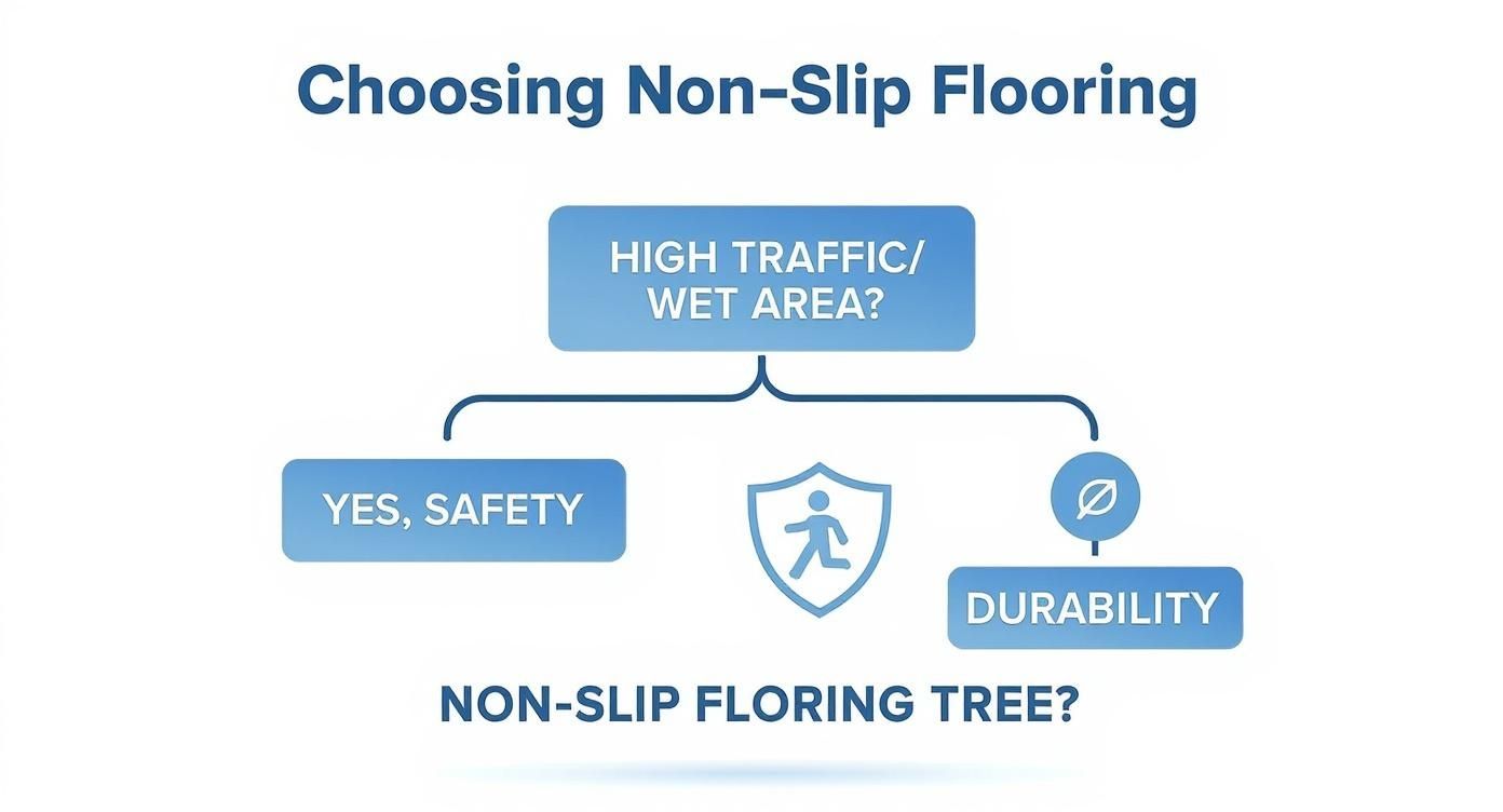 Infographic about non slip vinyl flooring