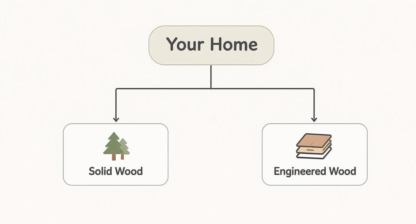 Infographic about solid hardwood flooring