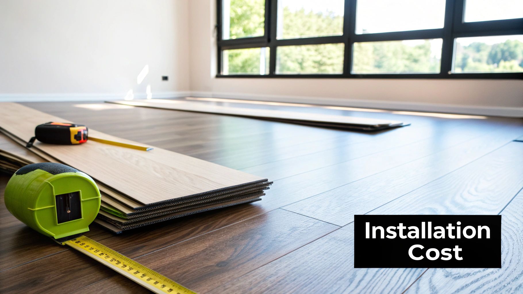 Close-up of luxury vinyl plank flooring showcasing its wood-like texture and finish.