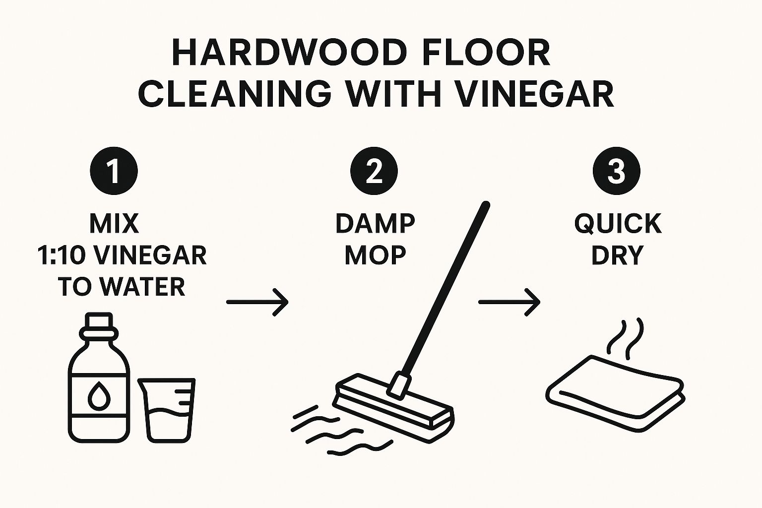 Infographic about can you use vinegar on hardwood floors