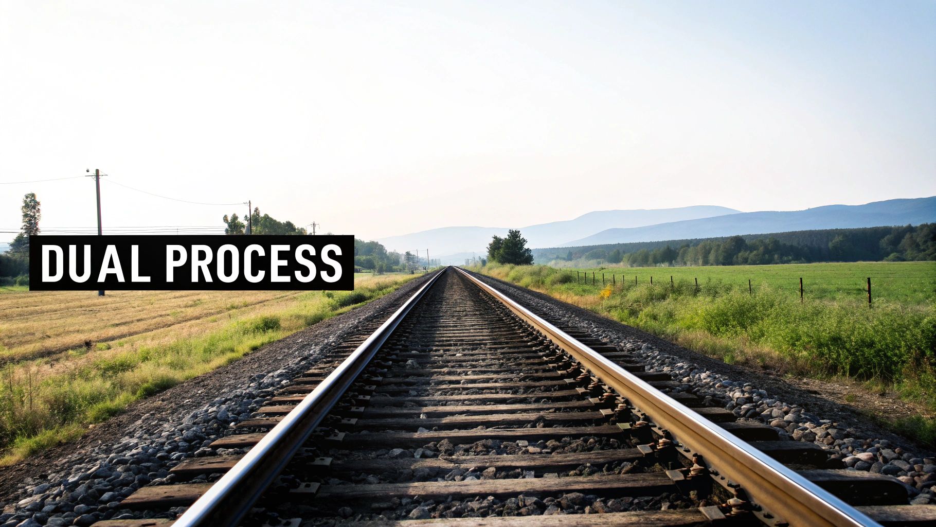 Two railroad tracks side by side, symbolizing the two parallel processes of a a DUI case.