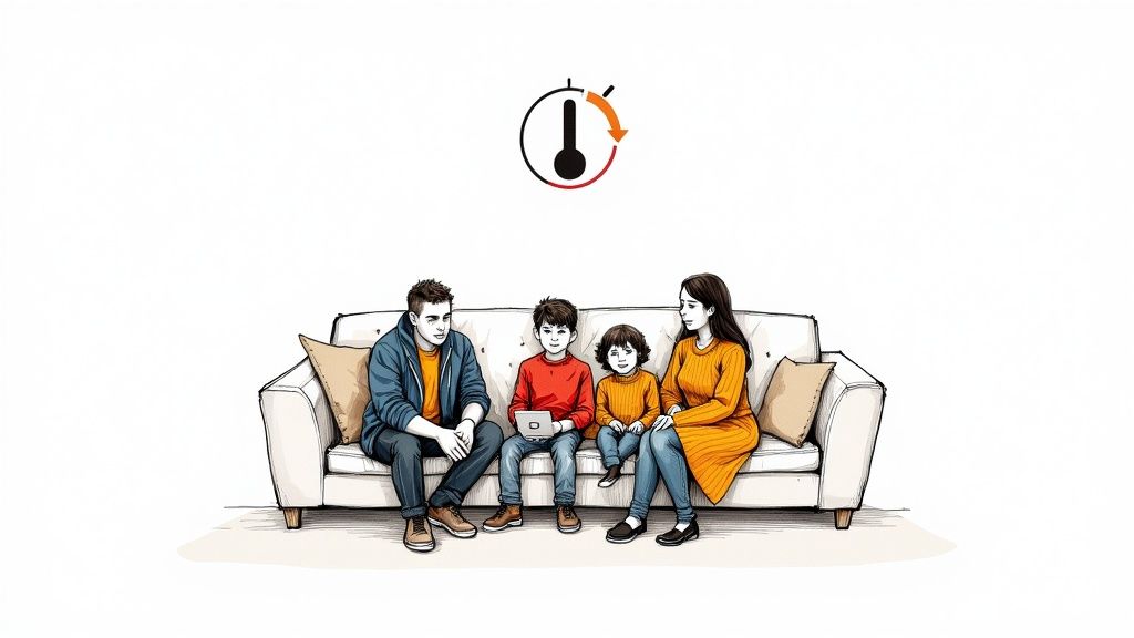 Solar panels installed on the roof of a modern suburban house.