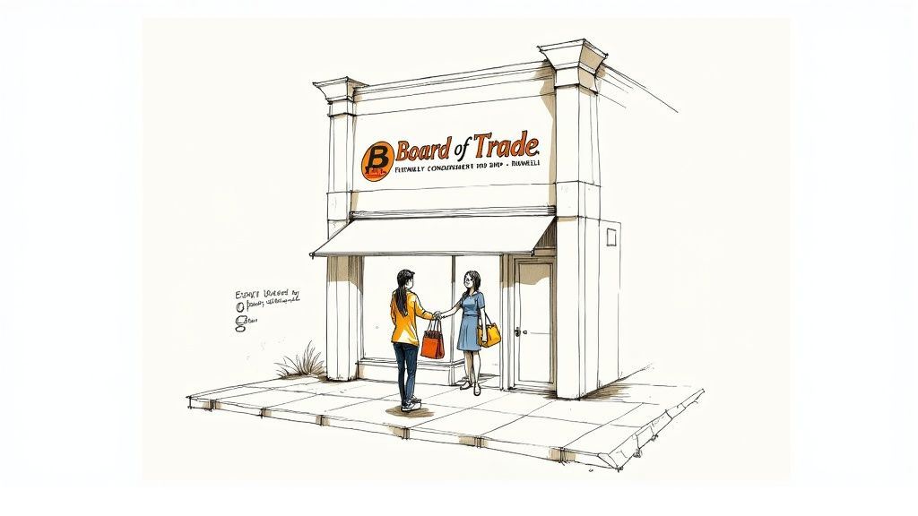 A friendly consignment expert appraising a designer handbag in a well-lit, stylish store.