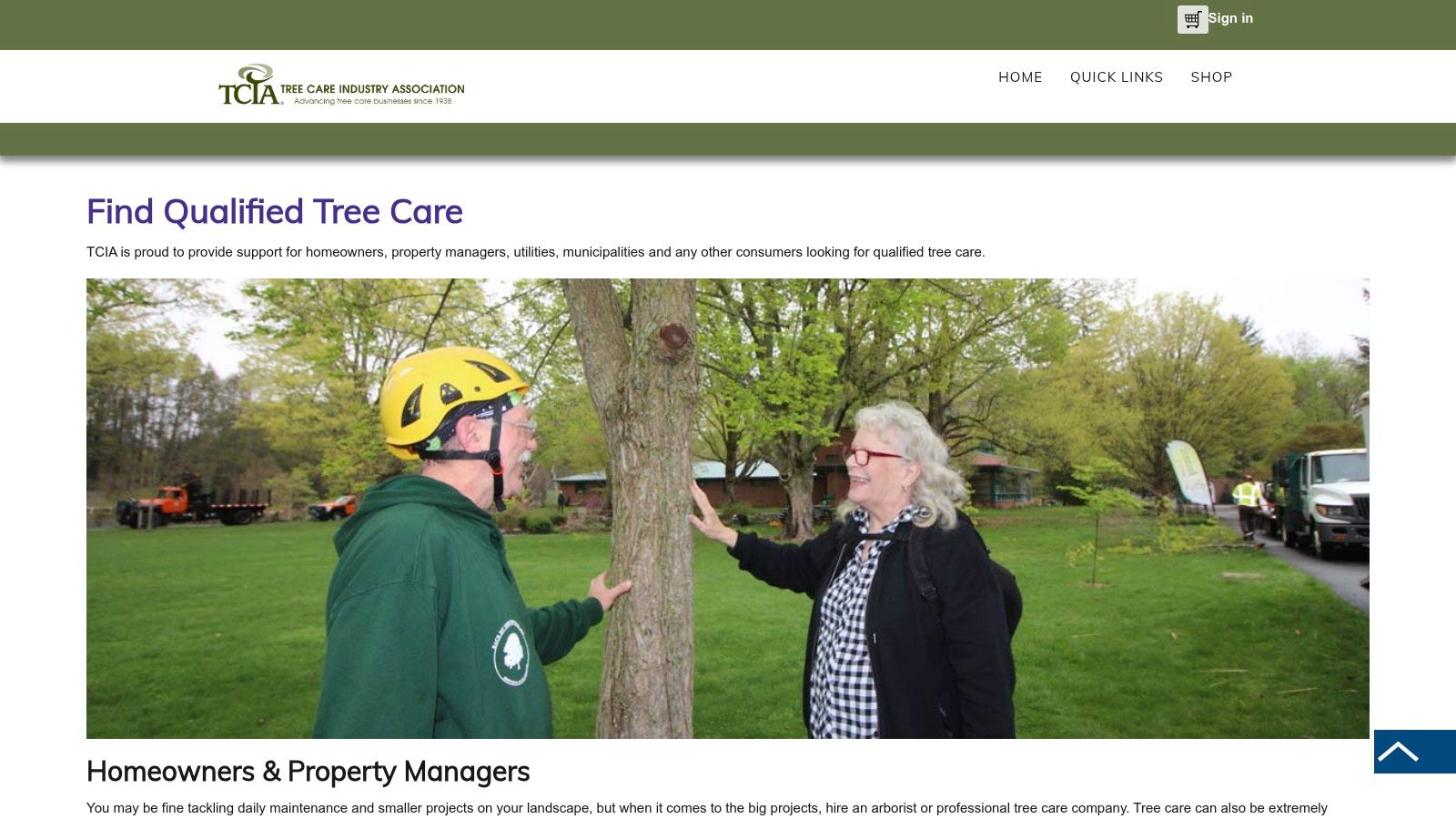 TCIA "Find Qualified Tree Care" (Tree Care Industry Association)