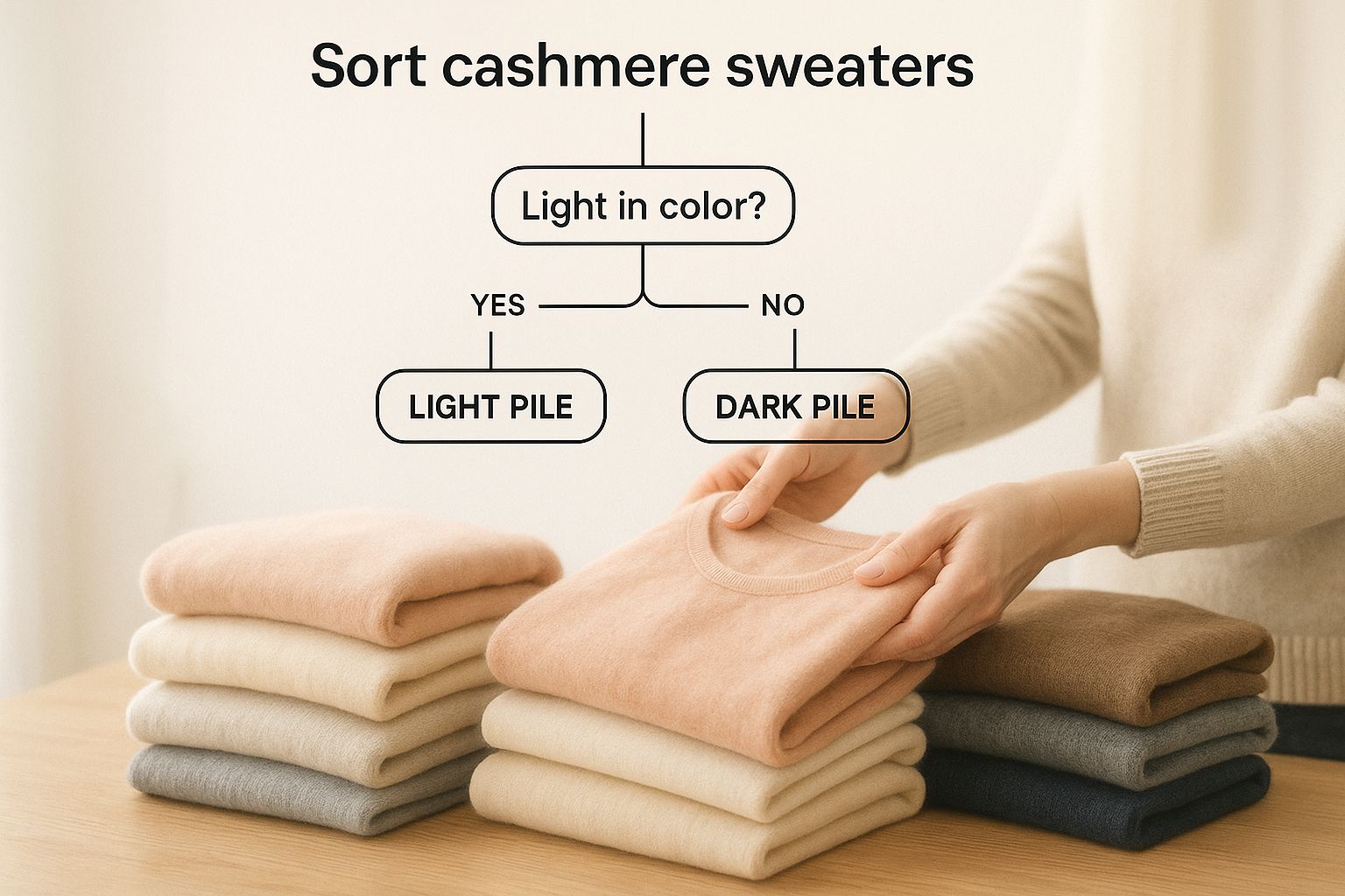 Infographic about washing cashmere sweaters