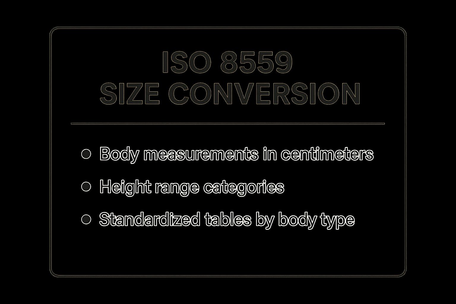 Infographic showing key data about International Standard (ISO) Size Conversion
