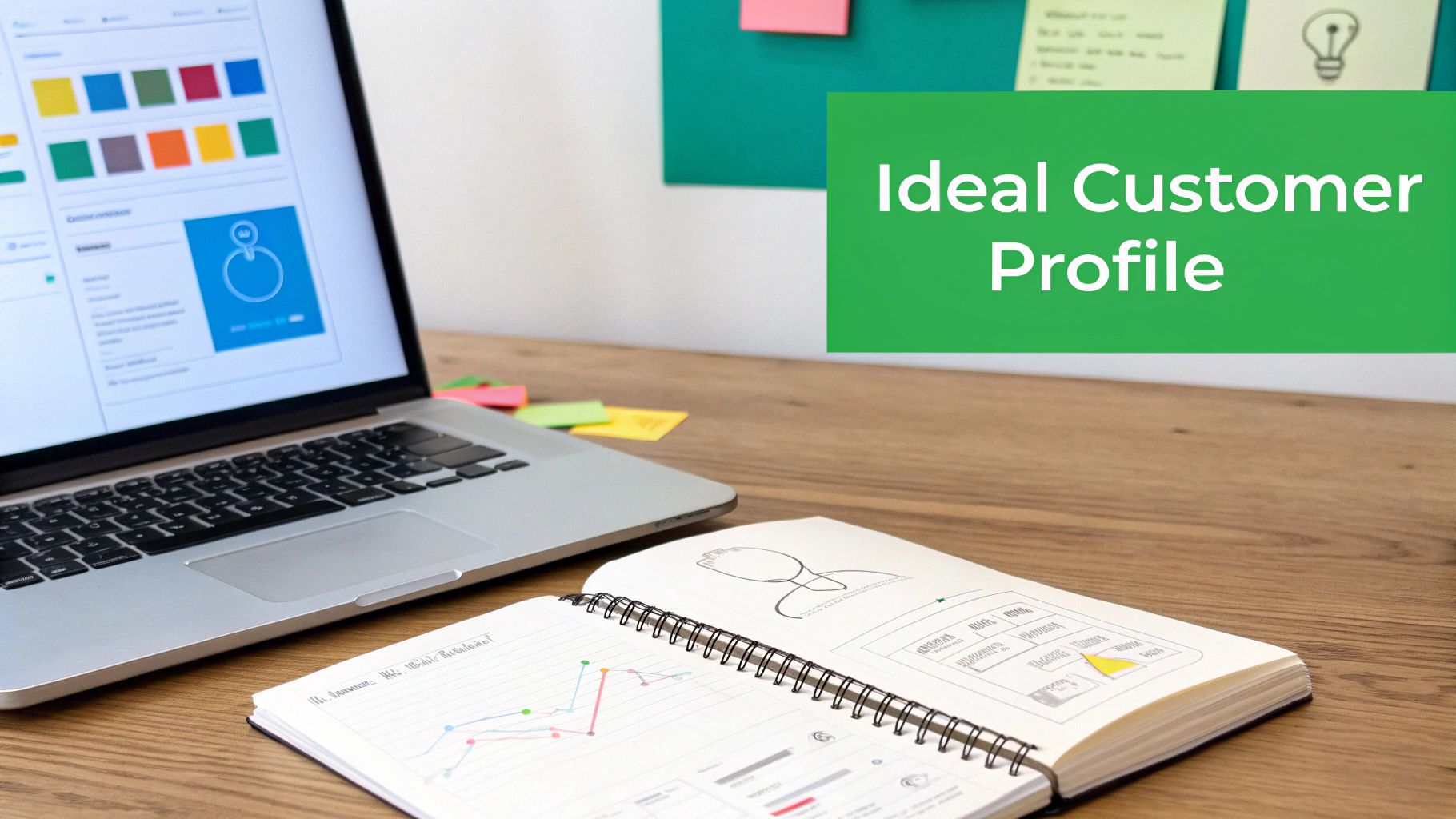 A person working on a laptop with charts and graphs in the background