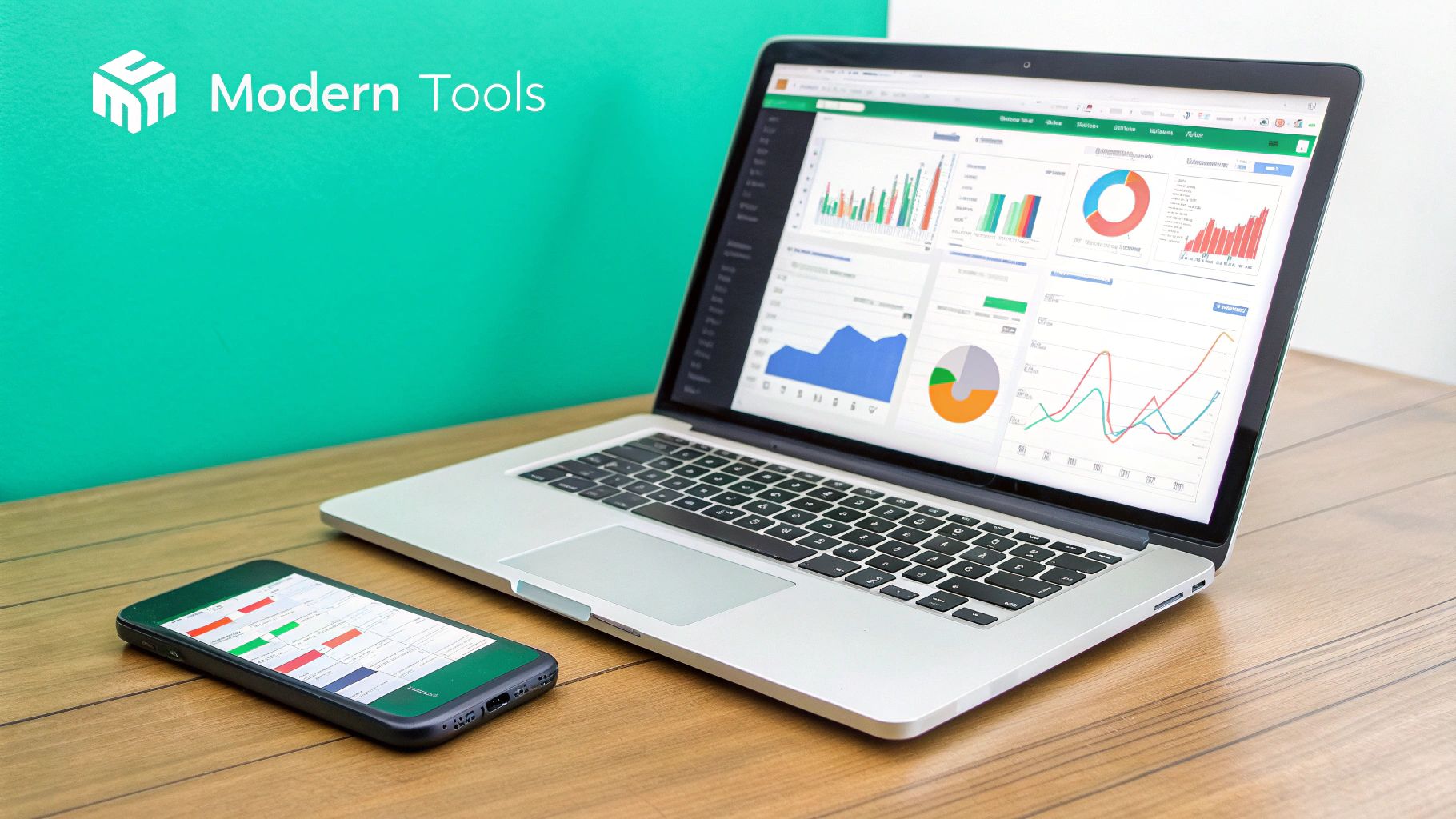 A person working on a laptop with charts and graphs about customer profiling in the background