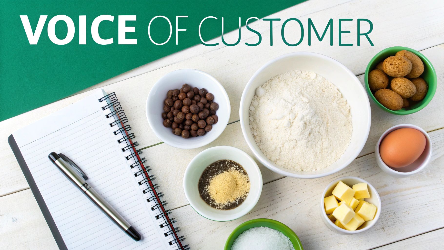 A collage of diverse customer faces, representing the collective voice of the customer