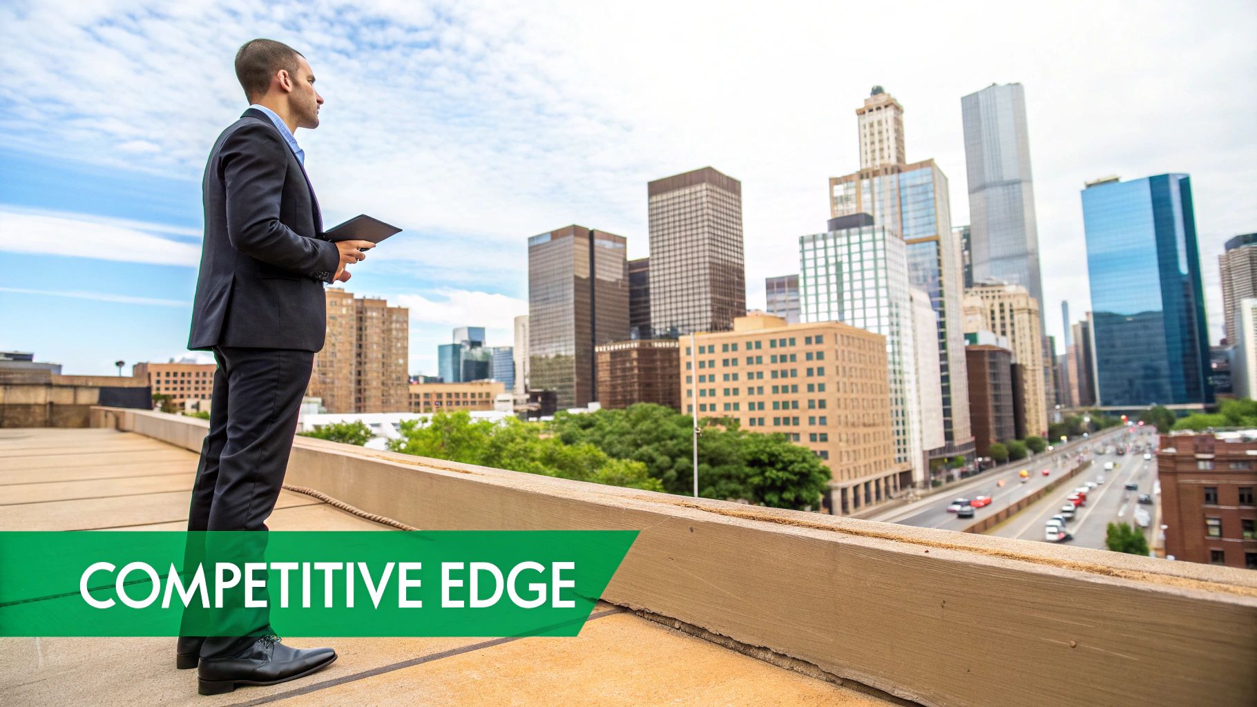 A chess board with pieces strategically arranged, symbolizing competitive advantage in business.