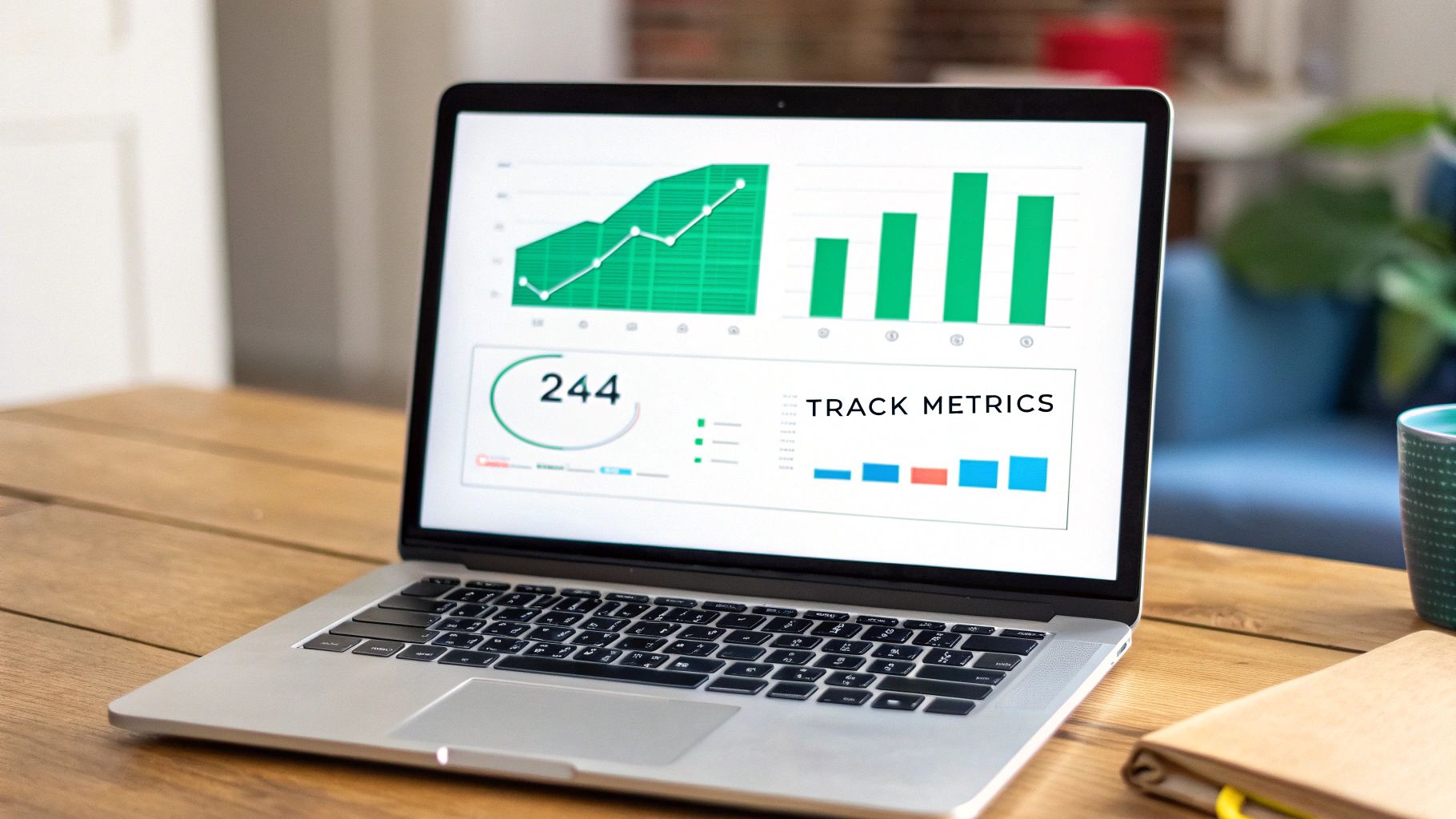 Dashboard with social media listening metrics