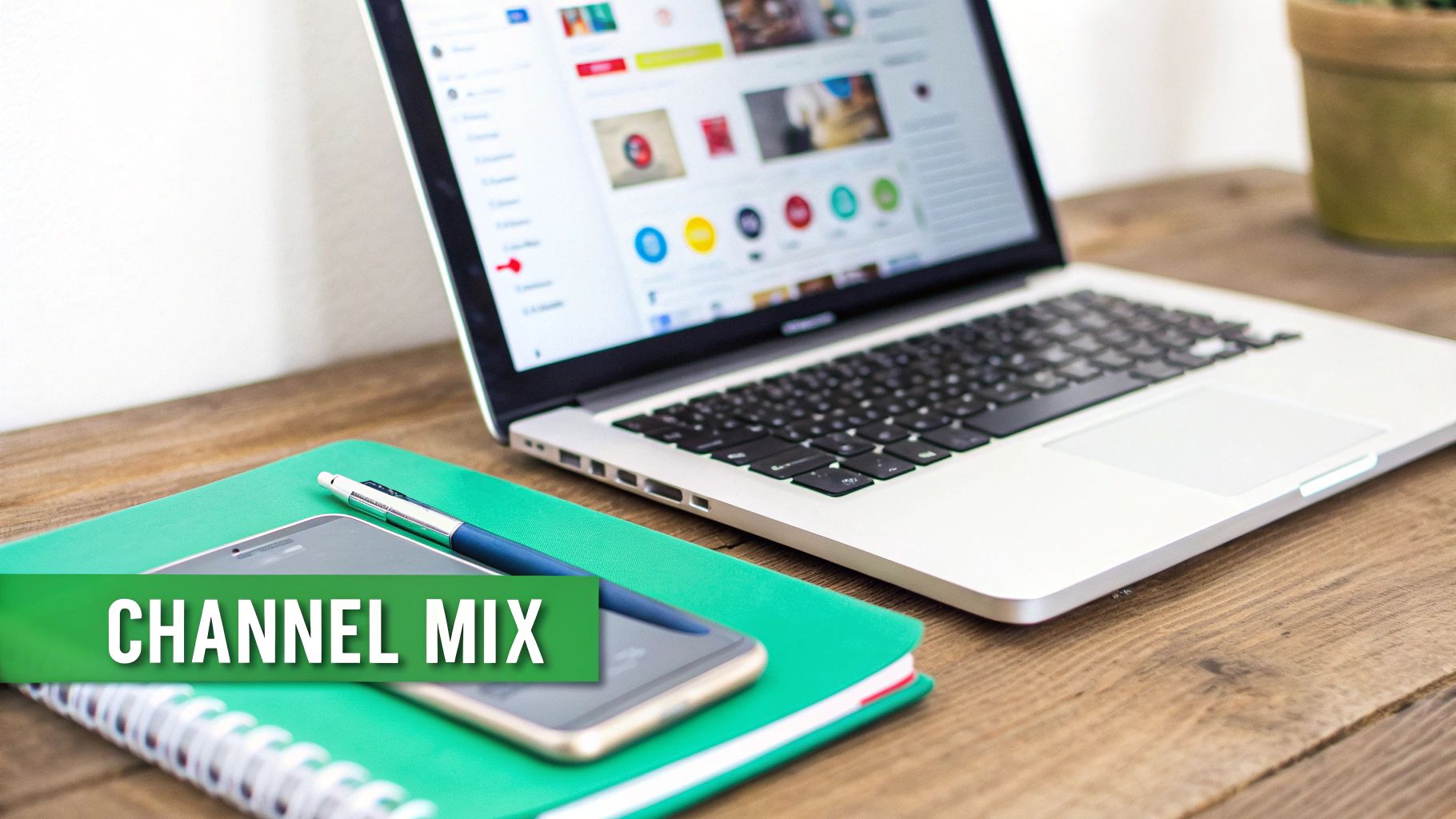 A person using a laptop and phone, representing a multi-channel strategy