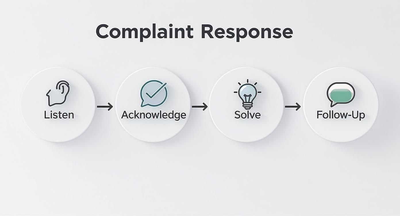 Infographic about how to respond to customer complaints