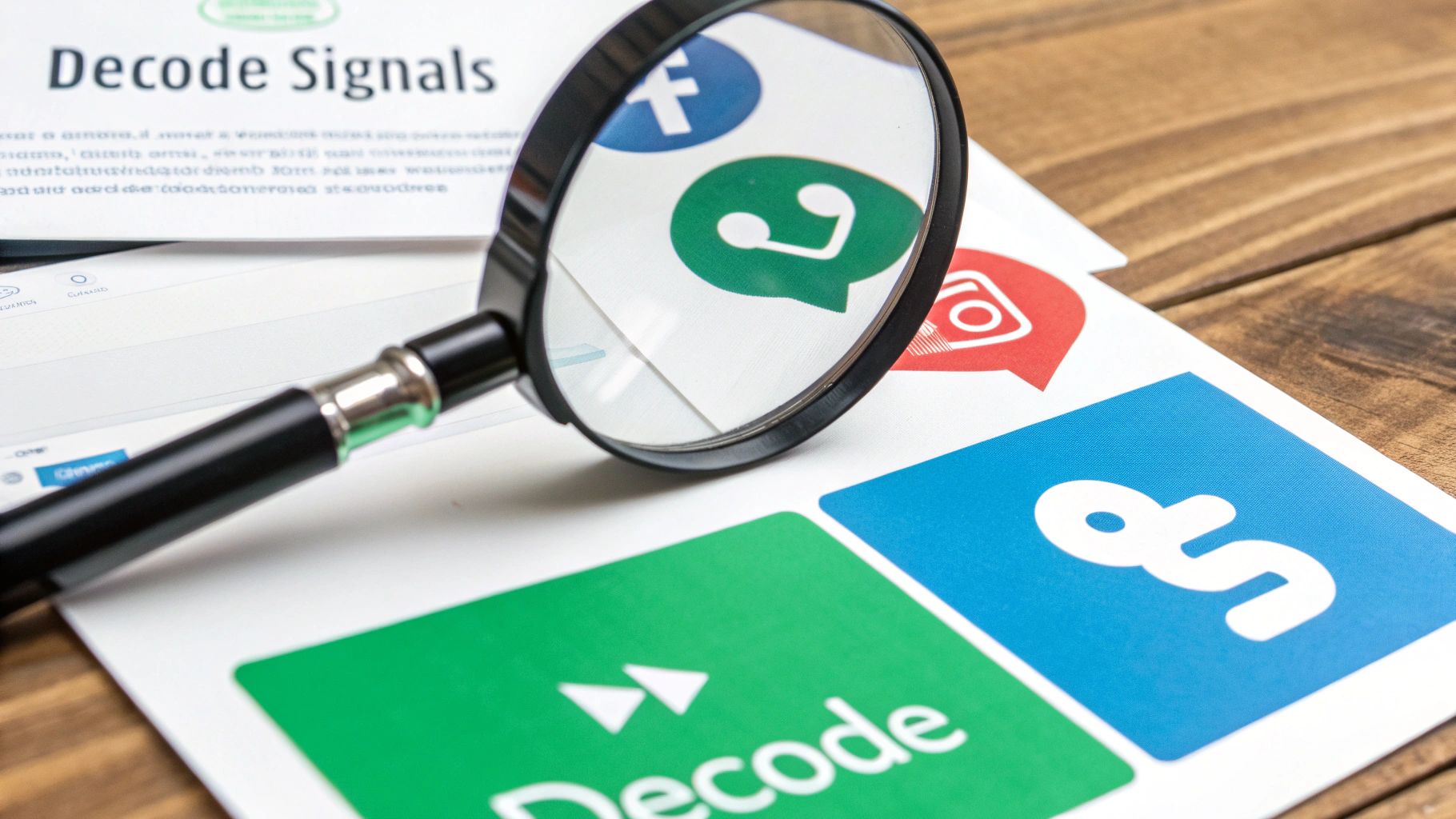 An analyst looking at data visualizations on multiple screens, representing decoding social signals