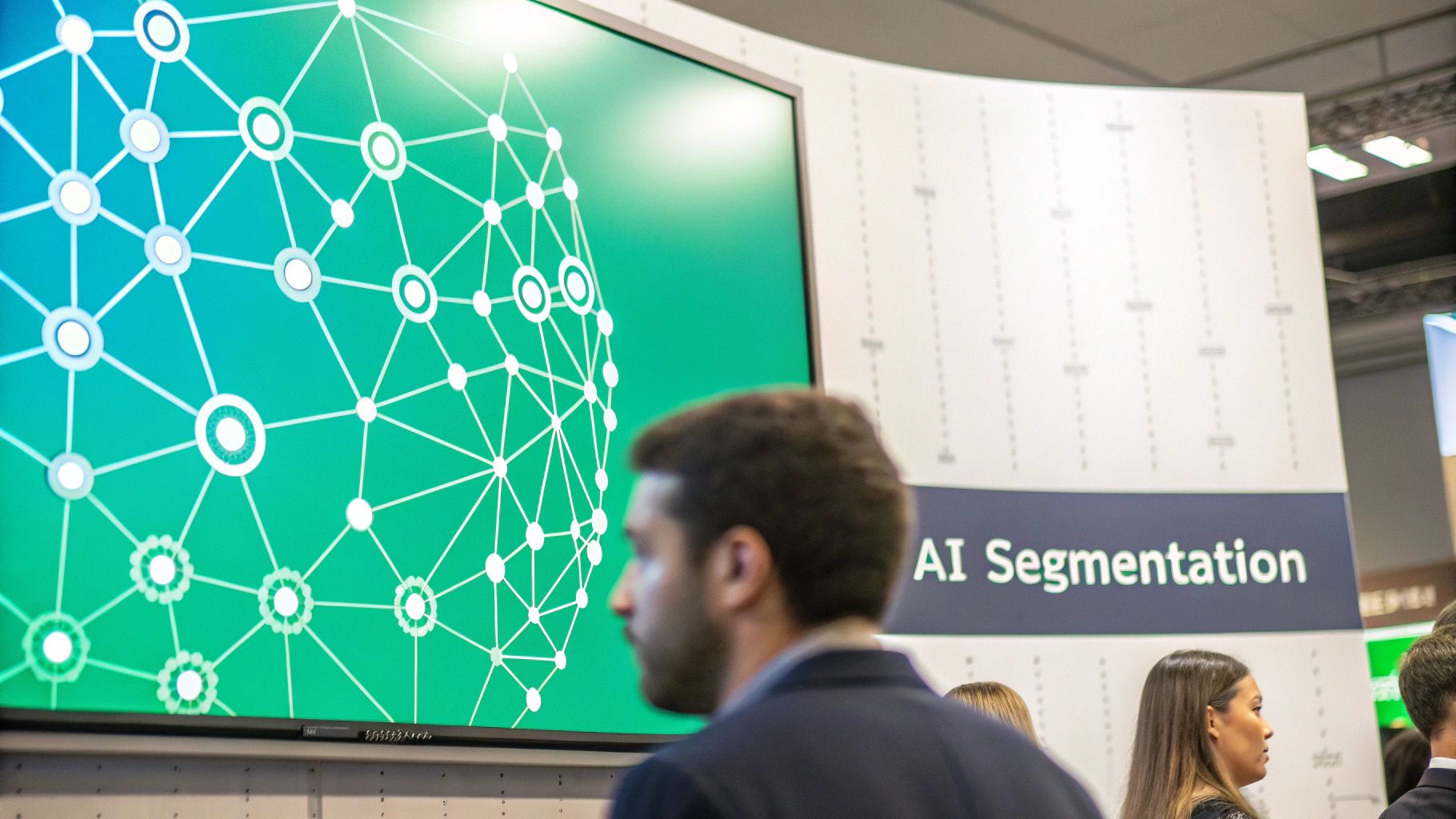An abstract image showing network connections and data points, representing AI processing information.