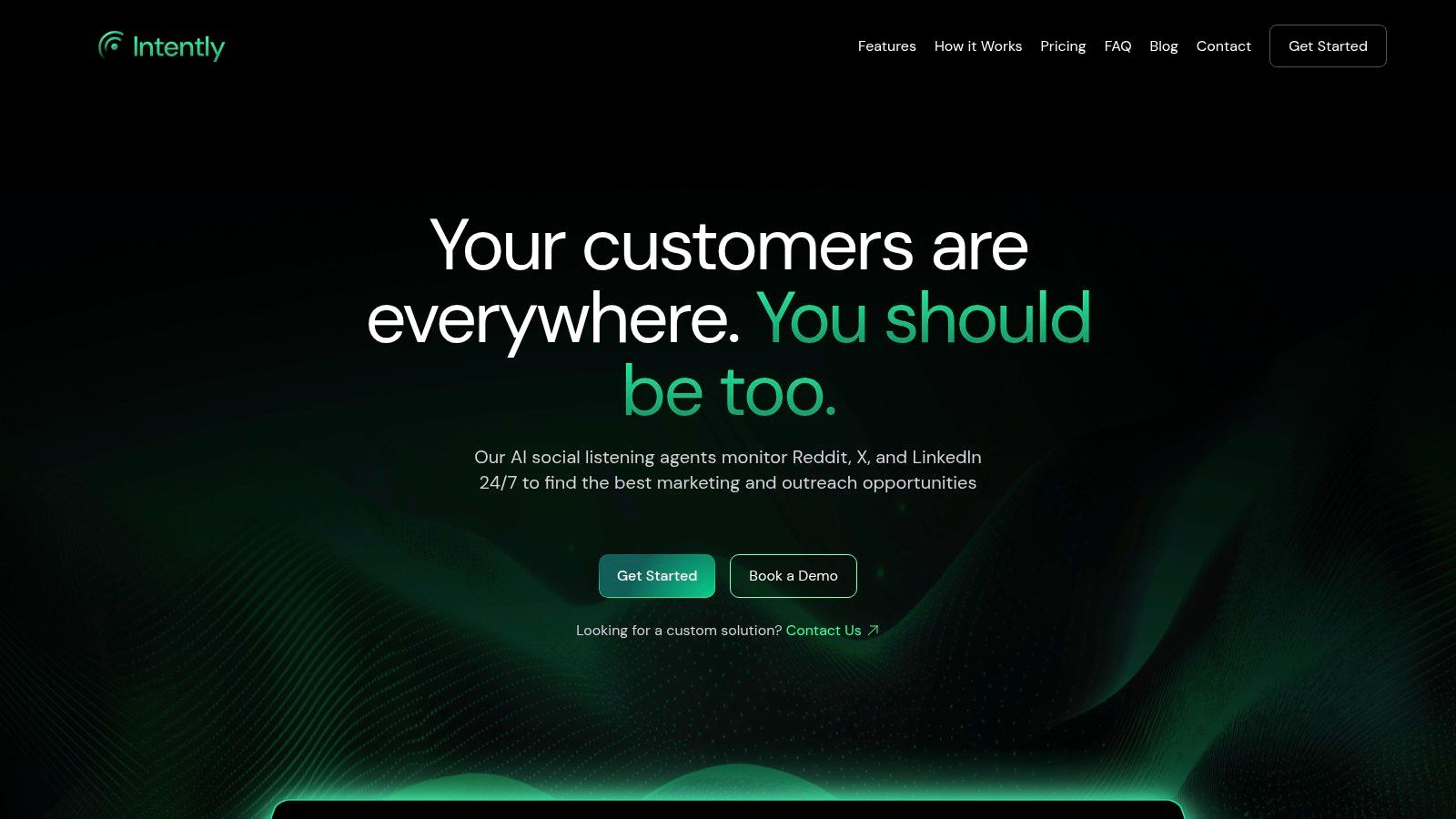 Intently's user interface showcasing its social listening capabilities