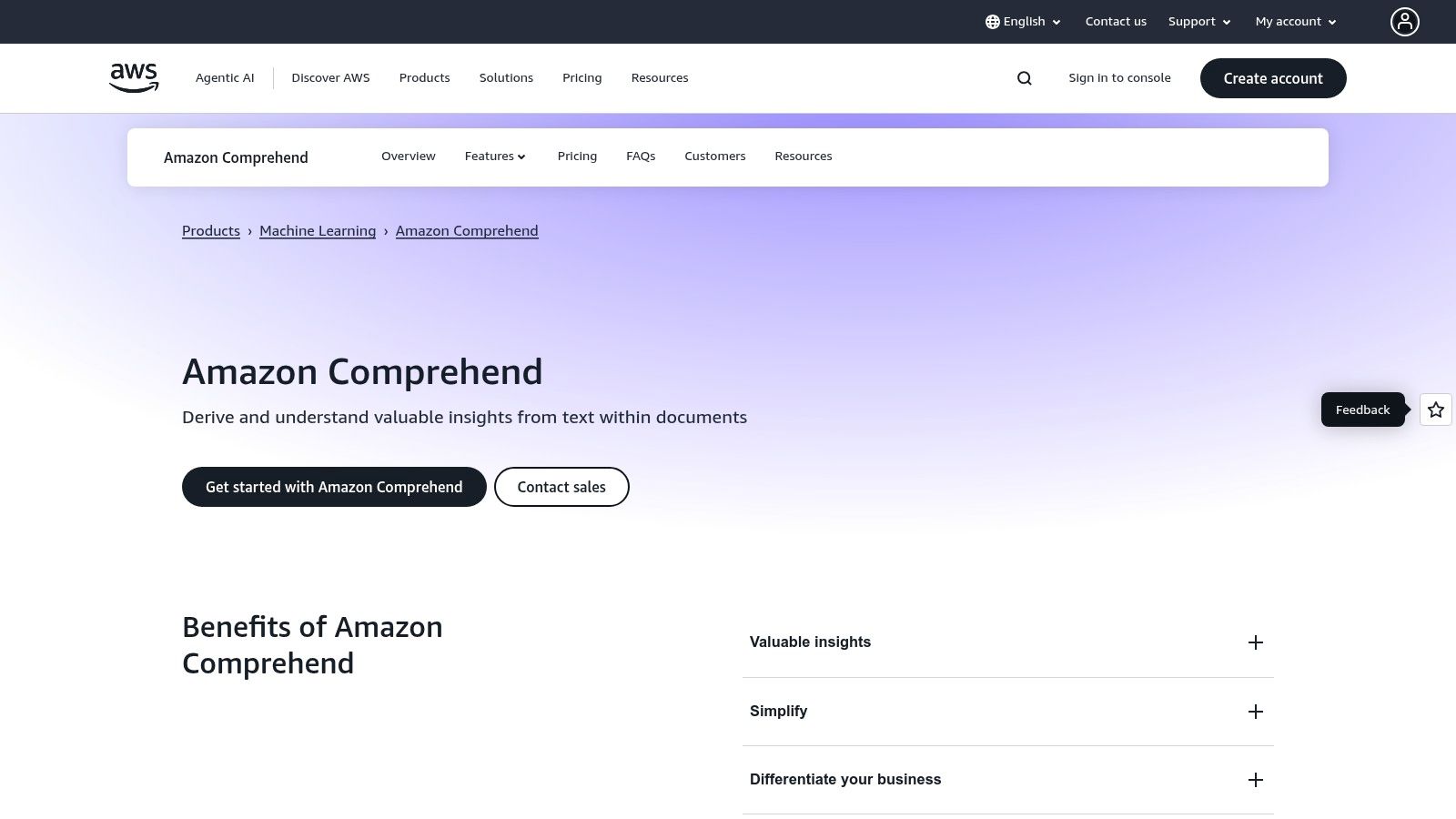 Amazon Web Services — Amazon Comprehend