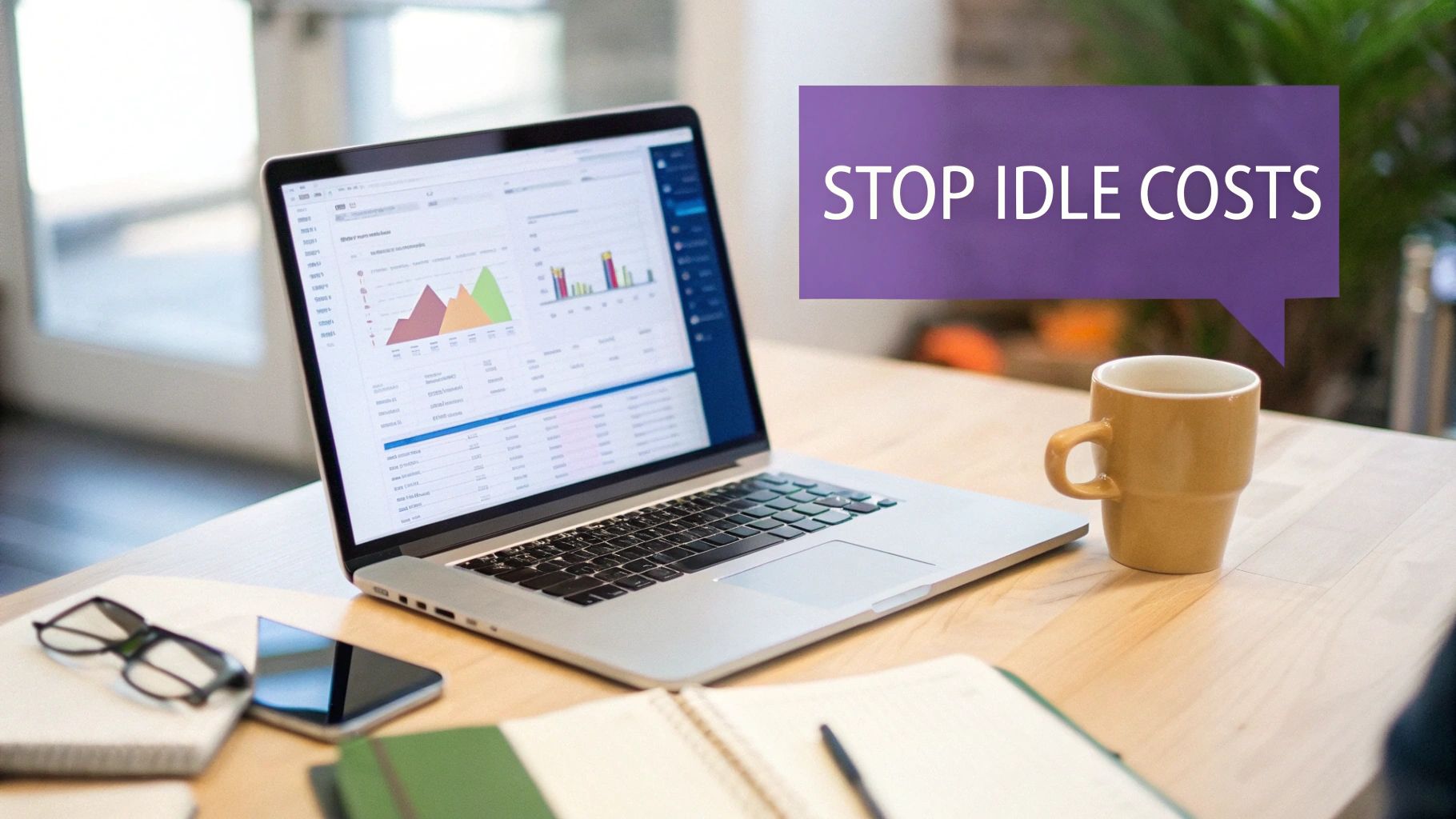 A laptop displaying business analytics charts and graphs ></p>
<h2 id="the-hidden-costs-of-always-on-ec2-instances">The Hidden Costs of Always-On EC2 Instances</h2>
<p>It