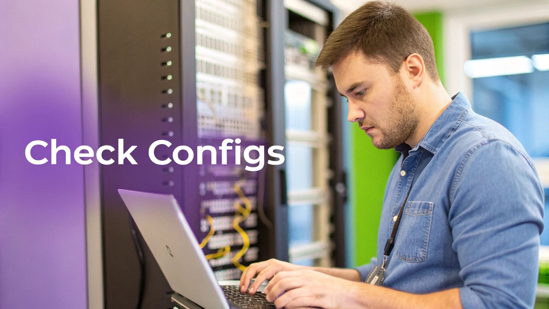 IT professional checking server configurations ></p>
<p>Beyond just preventing outages, validating your configuration helps maintain a strong security posture. It's surprisingly easy for incorrect directives to expose sensitive information or create open relays. For instance, a badly written <code>location</code> block could accidentally bypass access restrictions, while a faulty reverse proxy setup might leak internal server details to the public. This discipline has become a non-negotiable standard in modern web server management, especially as Nginx's footprint has grown. Today, Nginx powers around <strong>33.2% of all websites</strong> with a known web server. You can find more web server technology stats over at <a href=