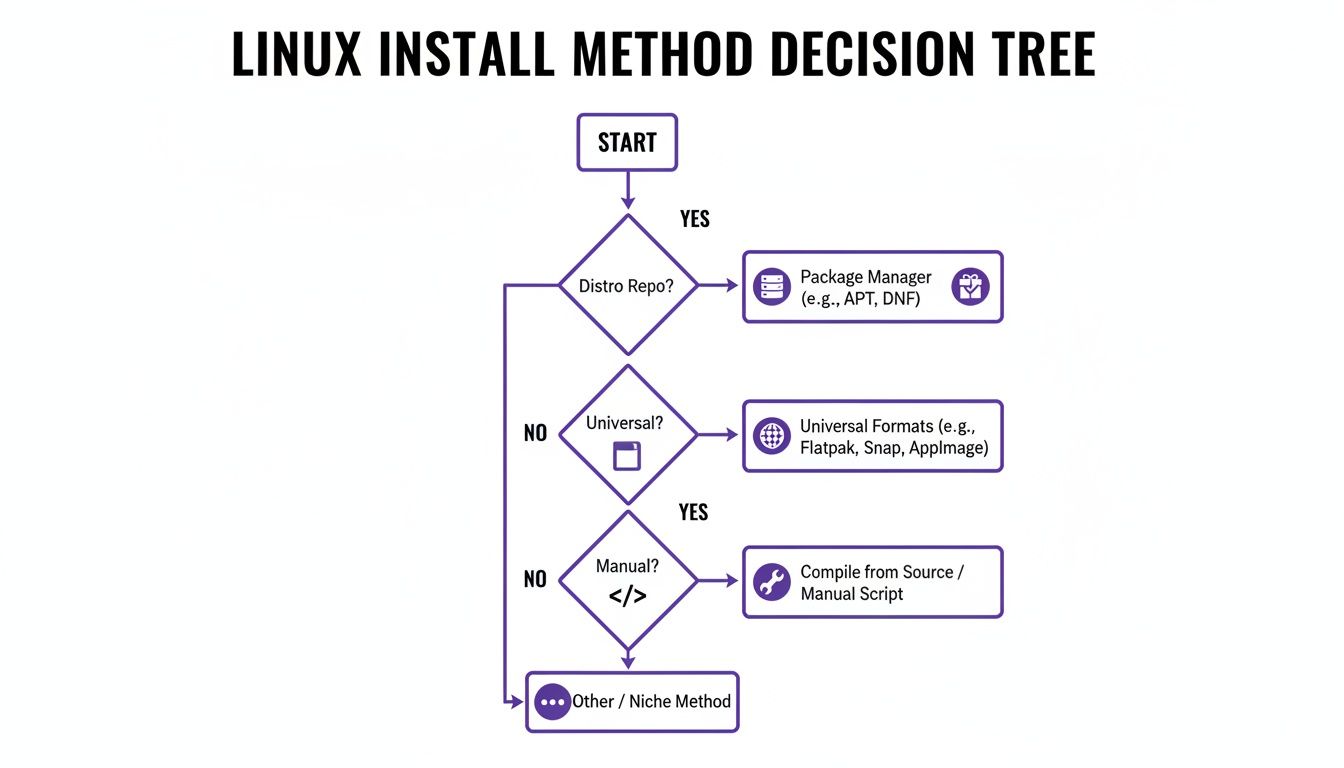 Decision tree flowchart illustrating methods for installing software ></p>
<h2 id=