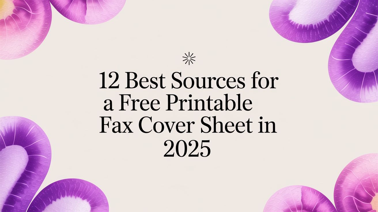 12 Best Sources for a Free Printable Fax Cover Sheet in 2025