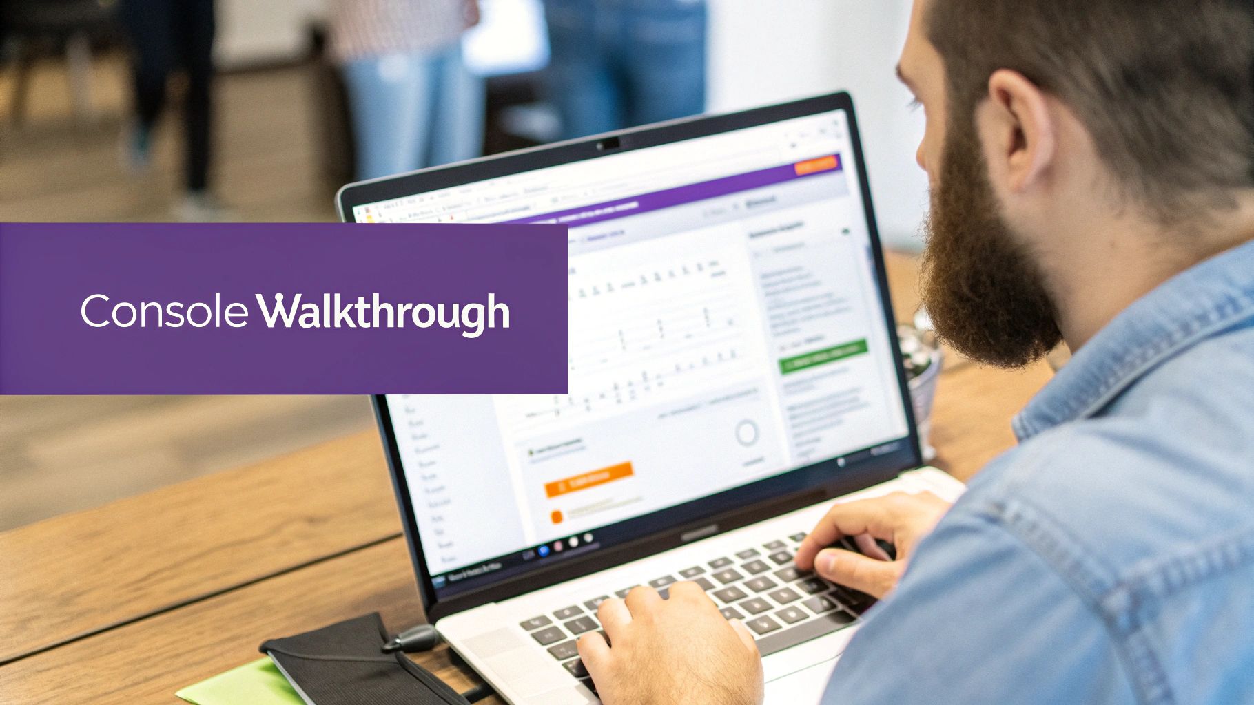 Bearded man in denim shirt typing ></p>
<p>Once you've found your target cluster, select it by clicking the radio button next to its name. This activates the 