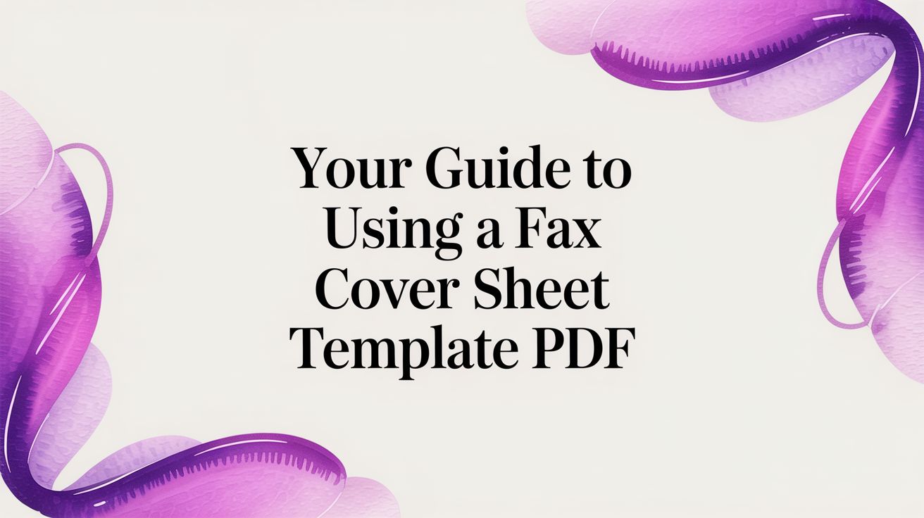 Your Guide to Using a Fax Cover Sheet Template PDF