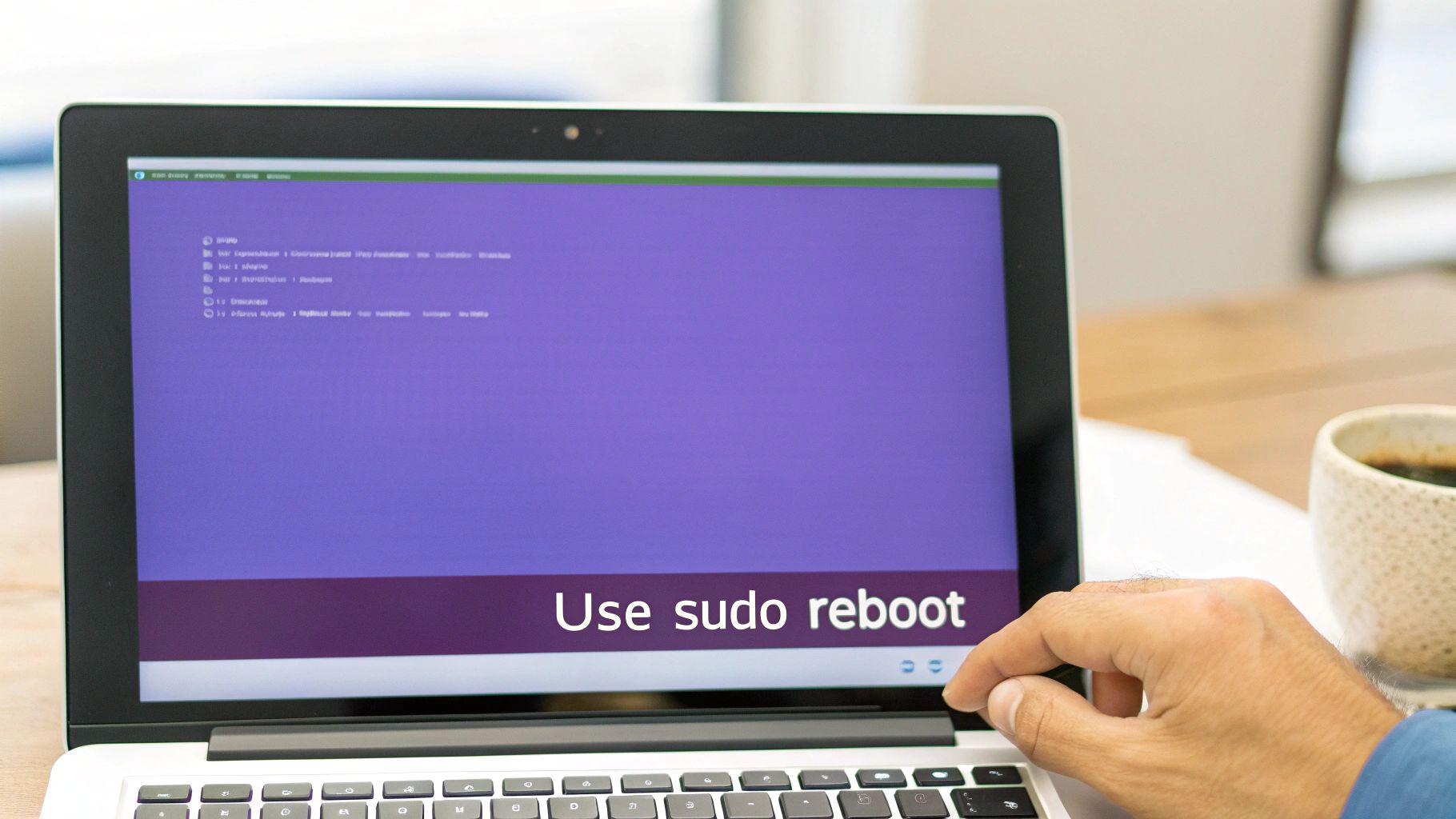 Close-up of a hand ></p>
<p>Another powerful tool is the <code>shutdown</code> command, which offers more flexibility. Running <code>sudo shutdown -r now</code> performs an immediate graceful restart, similar to <code>reboot</code>. The real advantage of <code>shutdown</code> is its ability to schedule a restart. For example, <code>sudo shutdown -r +10 